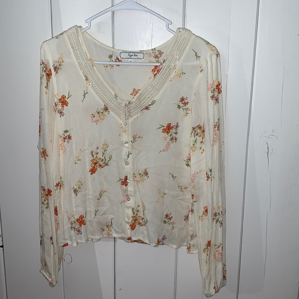 Hippie Rose Floral Blouse Size XS